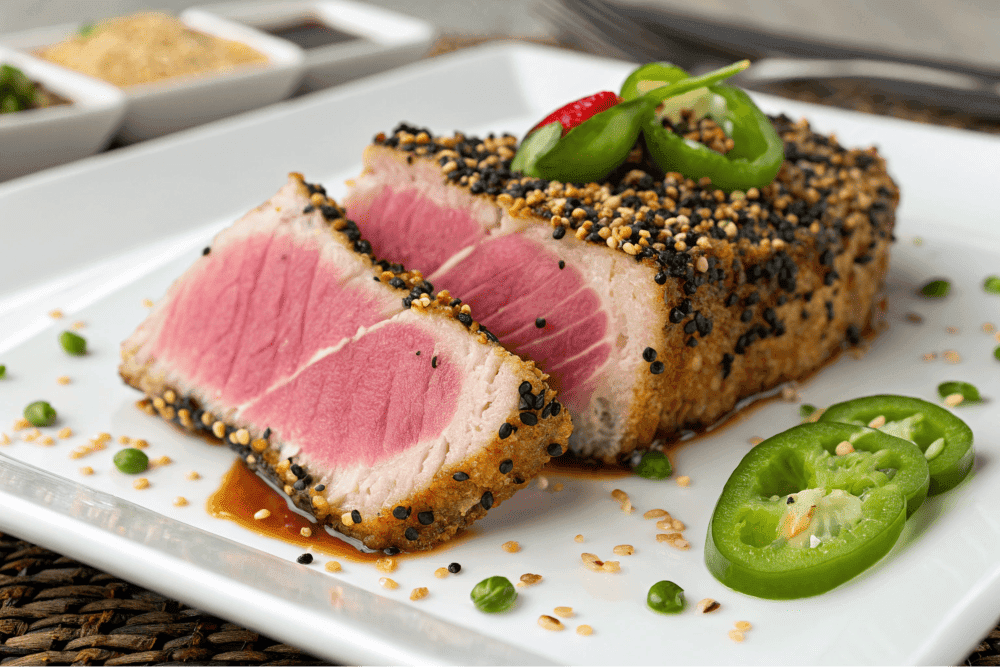 Seared Ahi Tuna with a Sesame Seed Crust in just 6 minutes