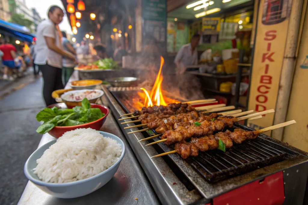 Street Meat Moo Ping in thailand