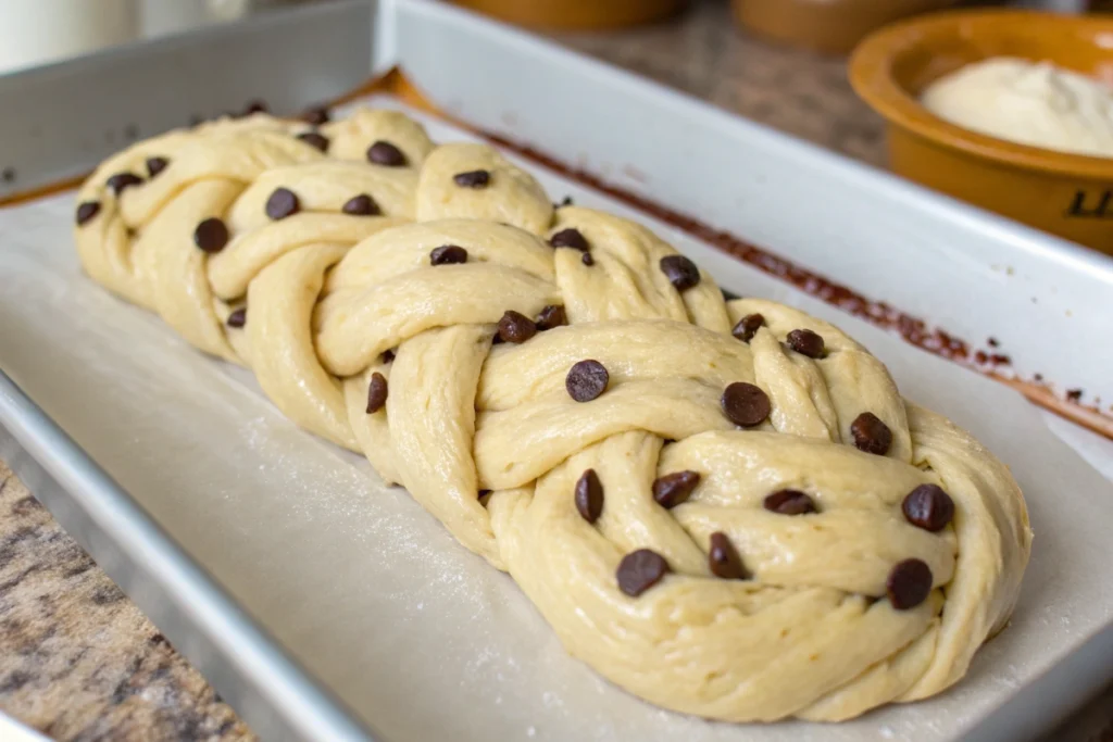 Braided Chocolate Chip Brioche's dought