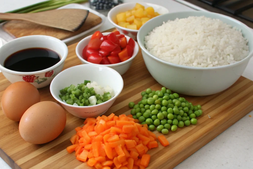 Ingredients for Authentic Anjappar Egg Fried Rice