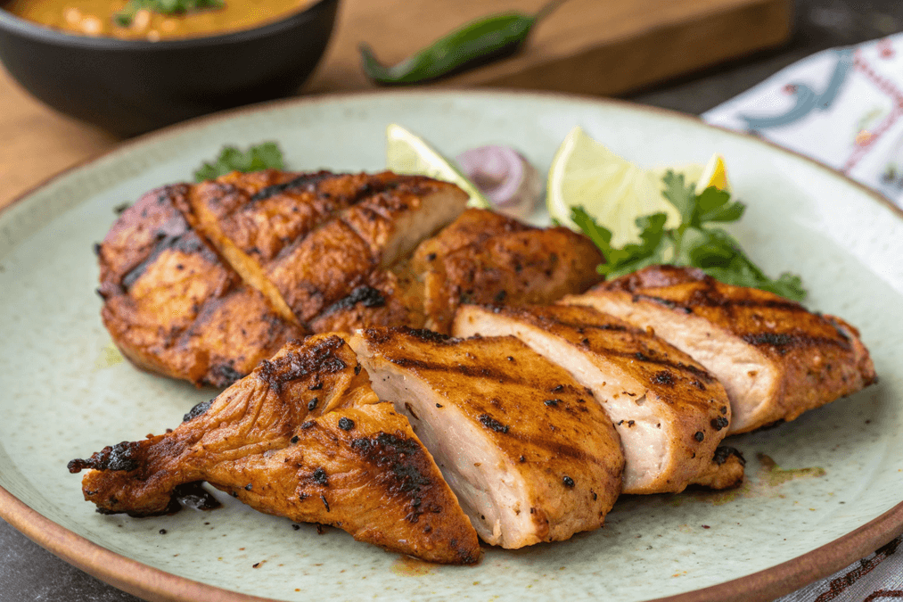 what are 3 nutrients found in grilled butter chicken?