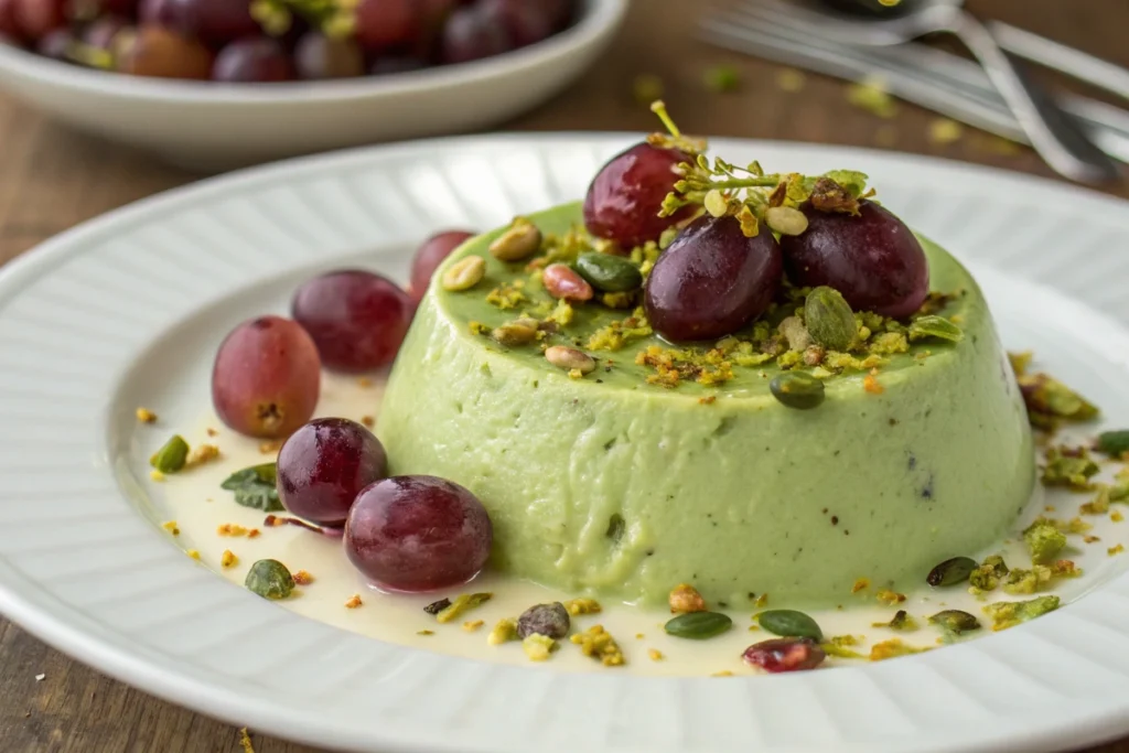 Pistachio Pudding Recipe with Grapes