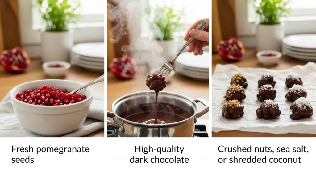 Chocolate-Covered Pomegranates step by step
